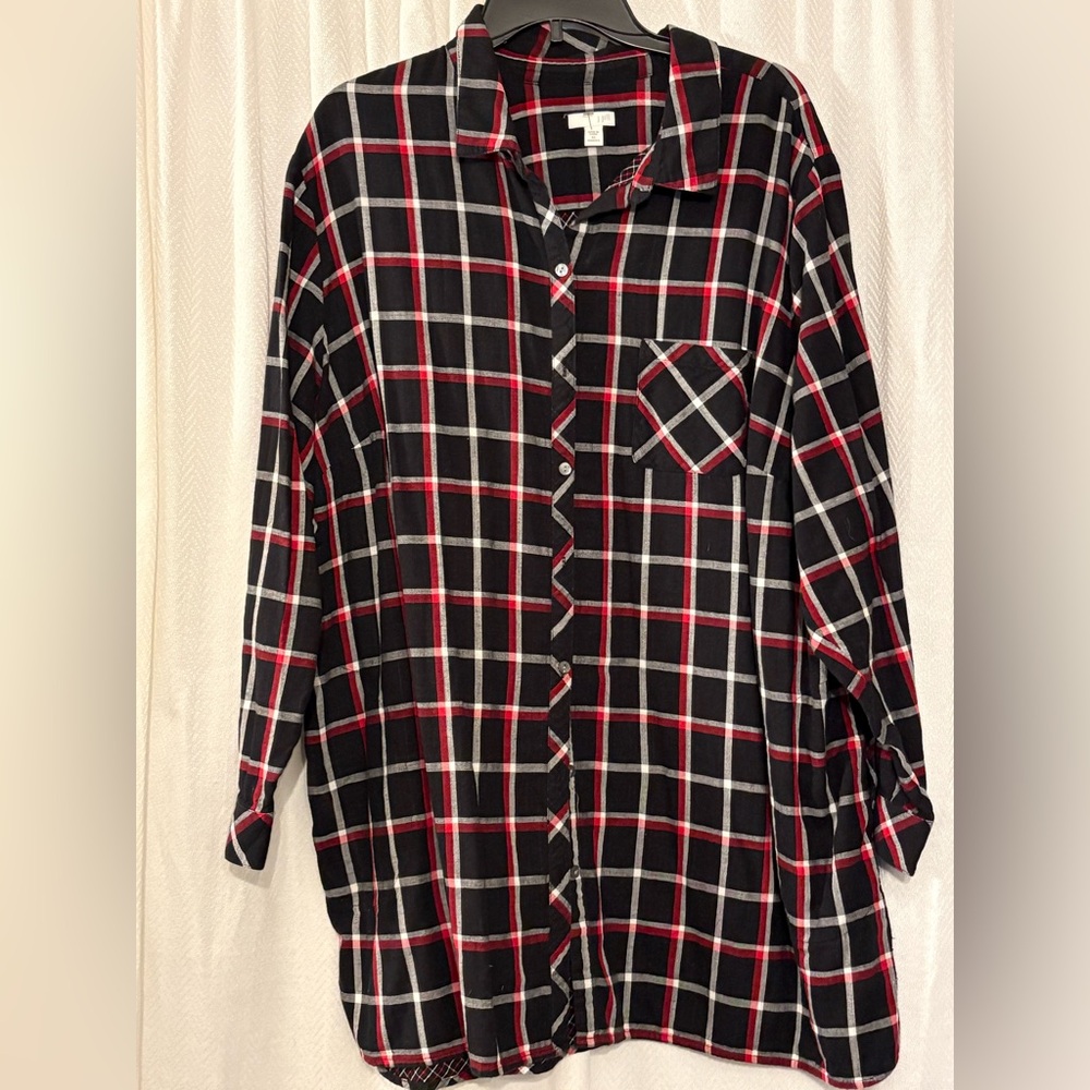 J. Jill Black and Red Plaid Woman's Shirt